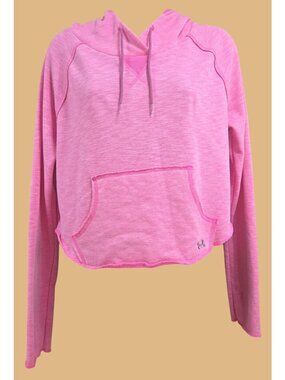 Under Armour Womens Pink Cropped Hoodie Size Small